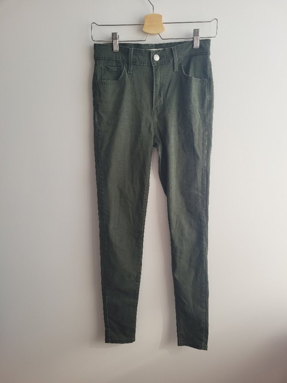 Levi's Women's Dark Green High Rise Super Skinny Denim Jeans-Size 26